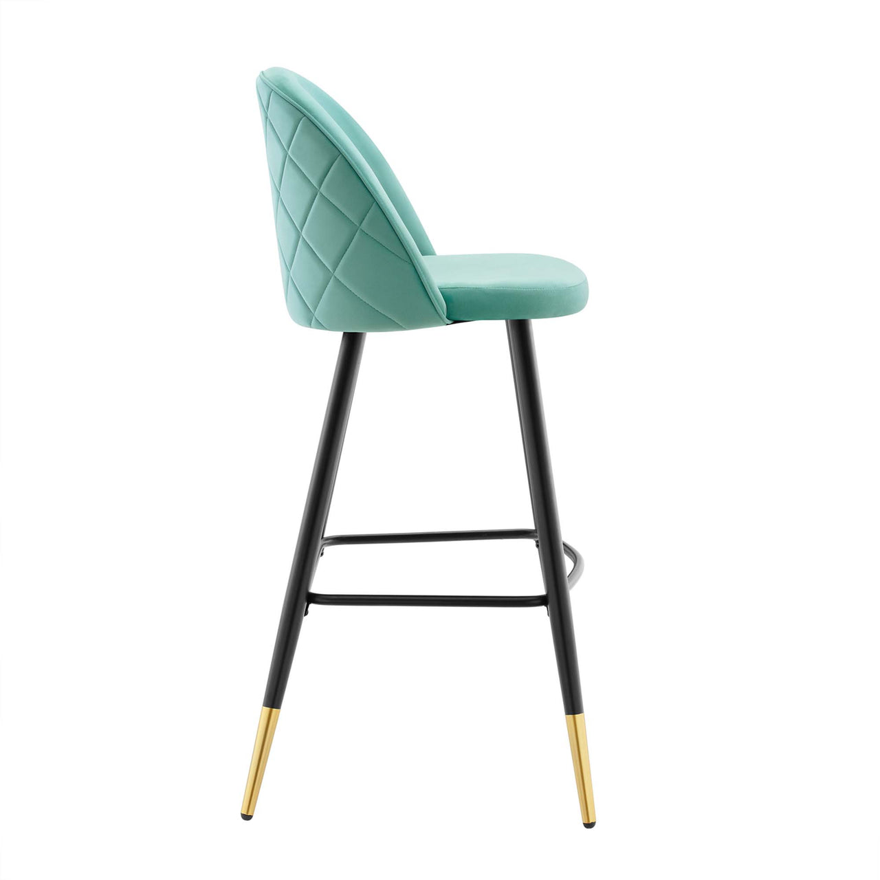 Adamantitus Upholstered Bar Stool Set of 2, Mint