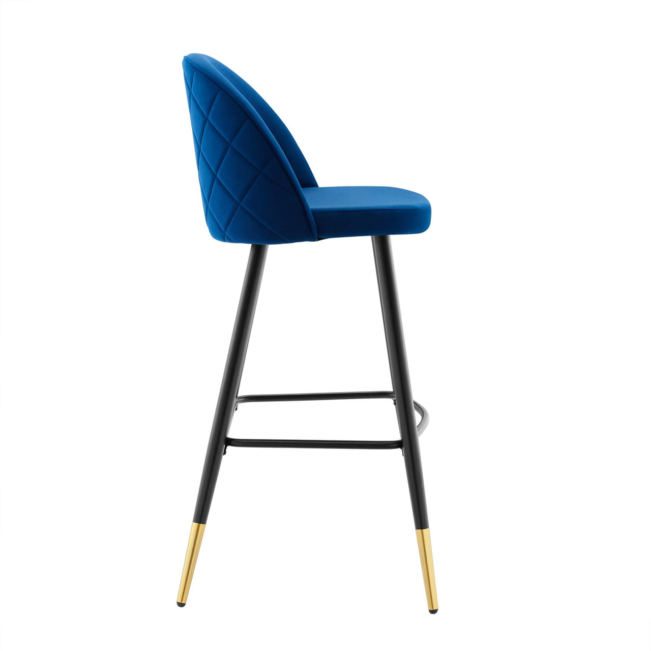 Adamantitus Upholstered Bar Stool Set of 2, Navy