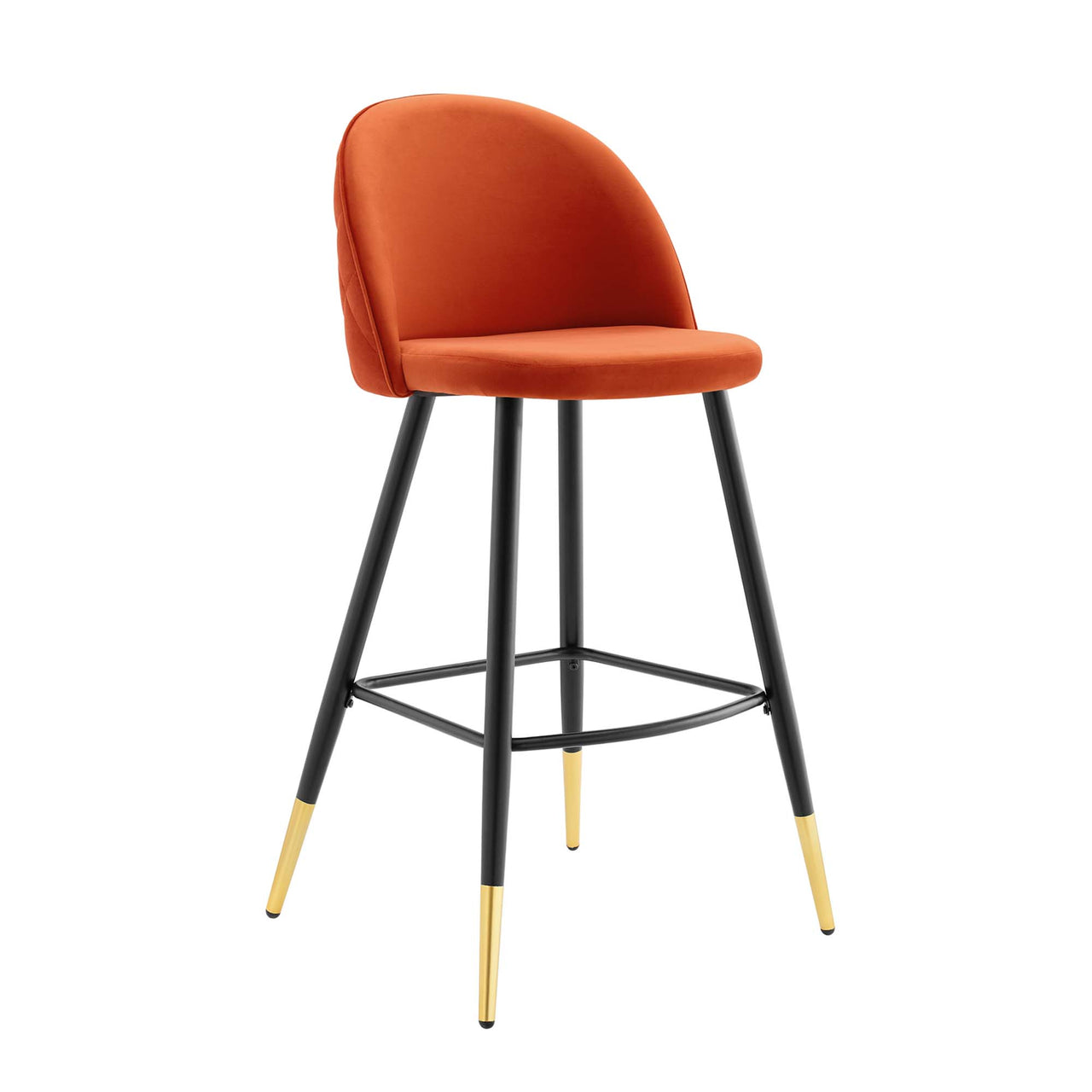 Adamantitus Upholstered Bar Stool Set of 2, Orange