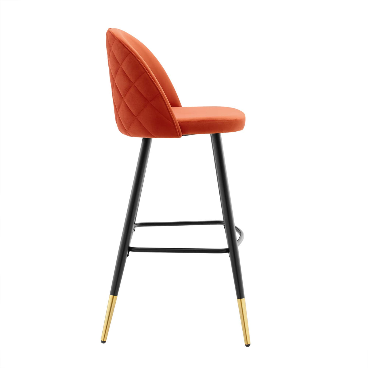 Adamantitus Upholstered Bar Stool Set of 2, Orange