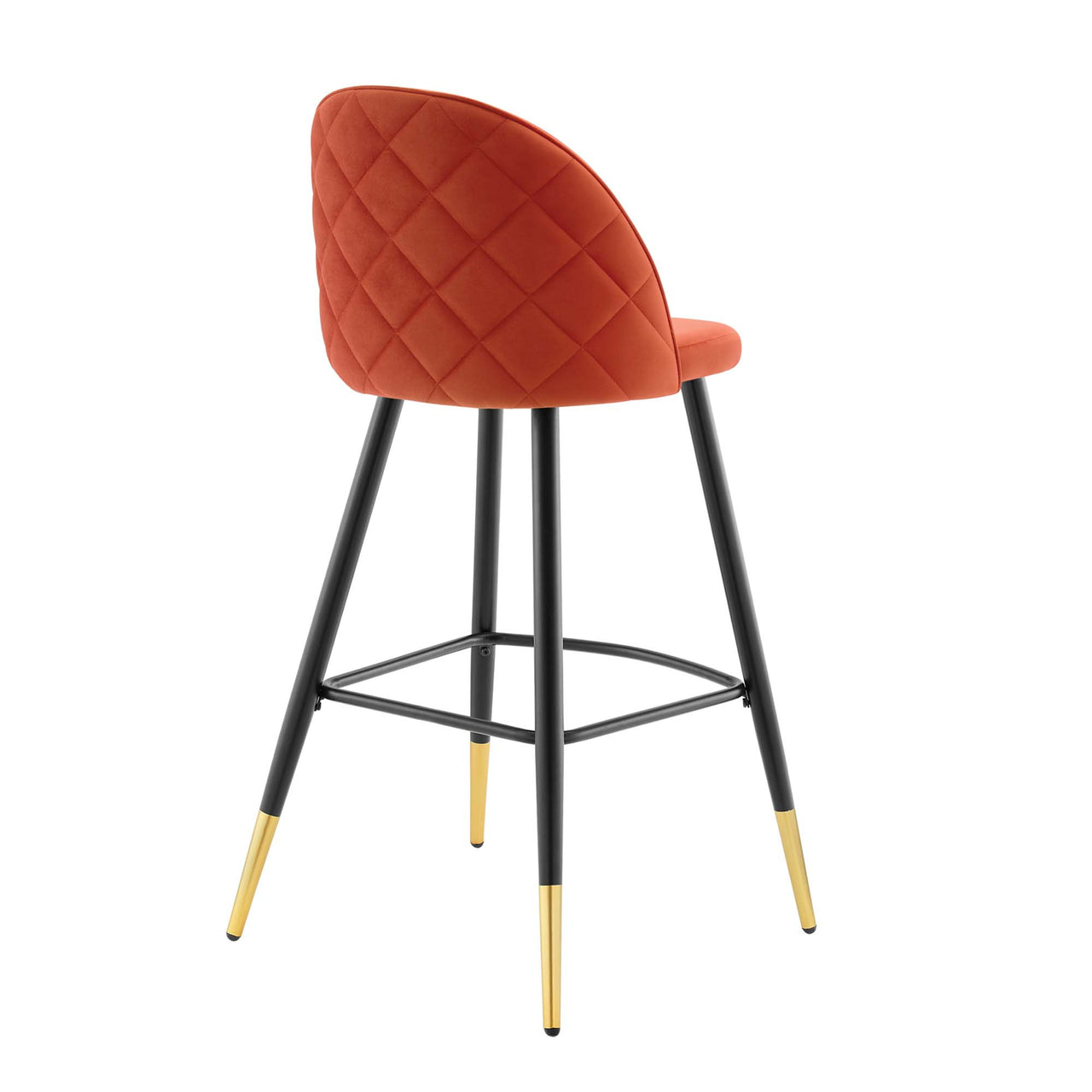 Adamantitus Upholstered Bar Stool Set of 2, Orange