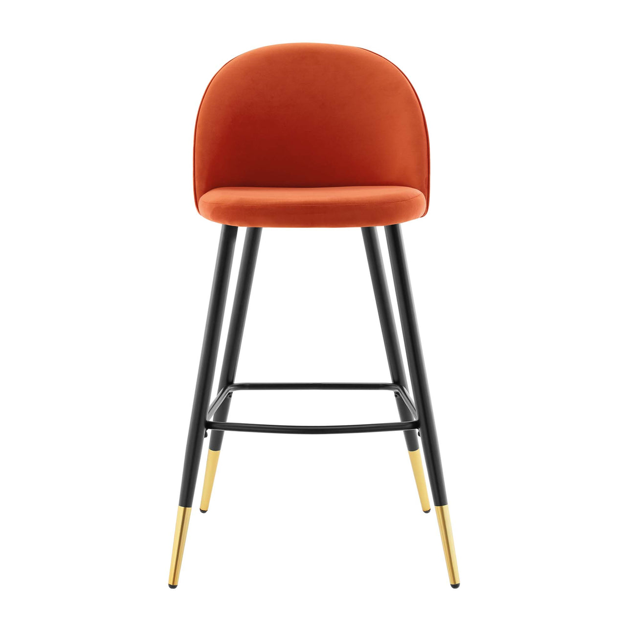 Adamantitus Upholstered Bar Stool Set of 2, Orange