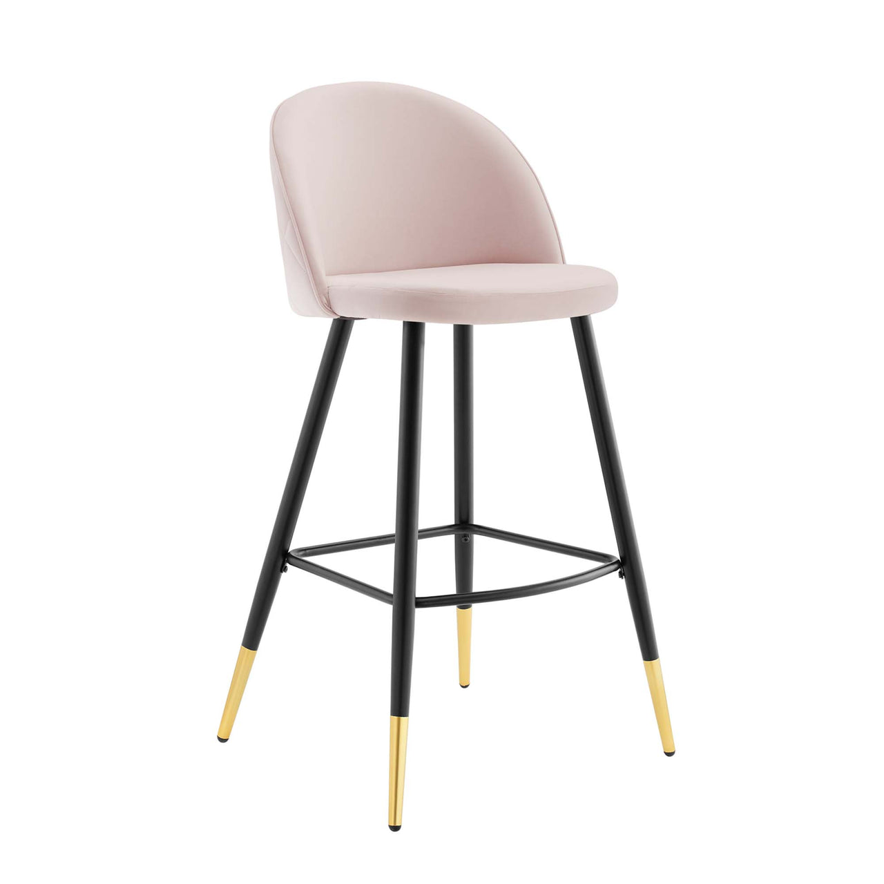 Adamantitus Upholstered Bar Stool Set of 2, Pink