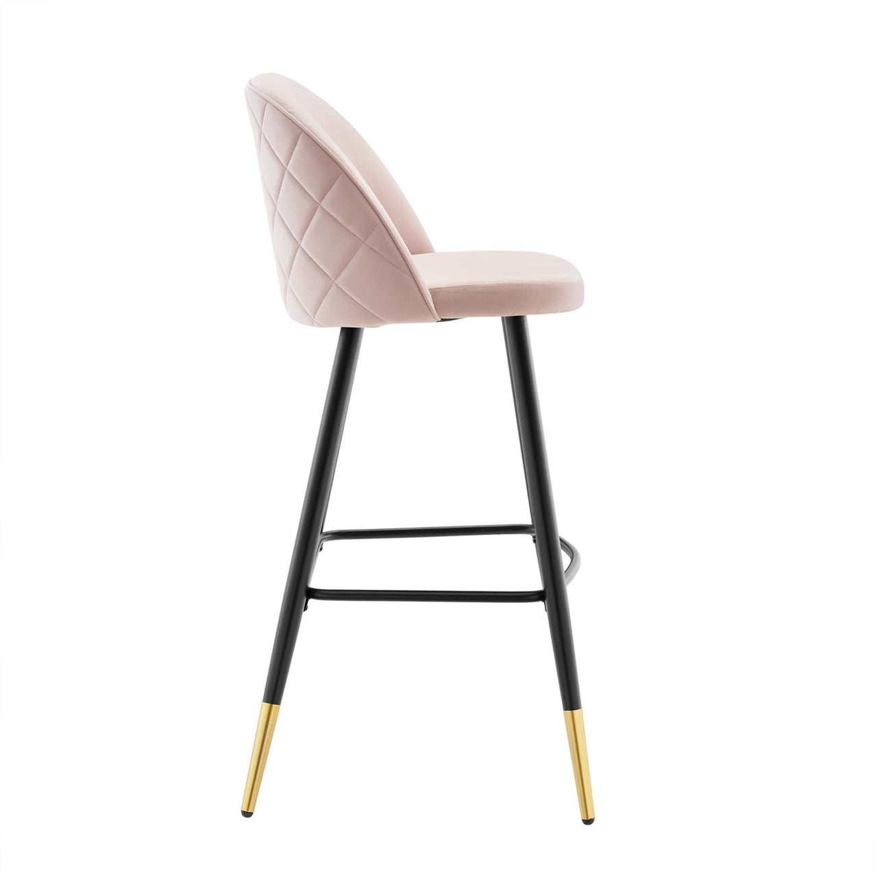 Adamantitus Upholstered Bar Stool Set of 2, Pink