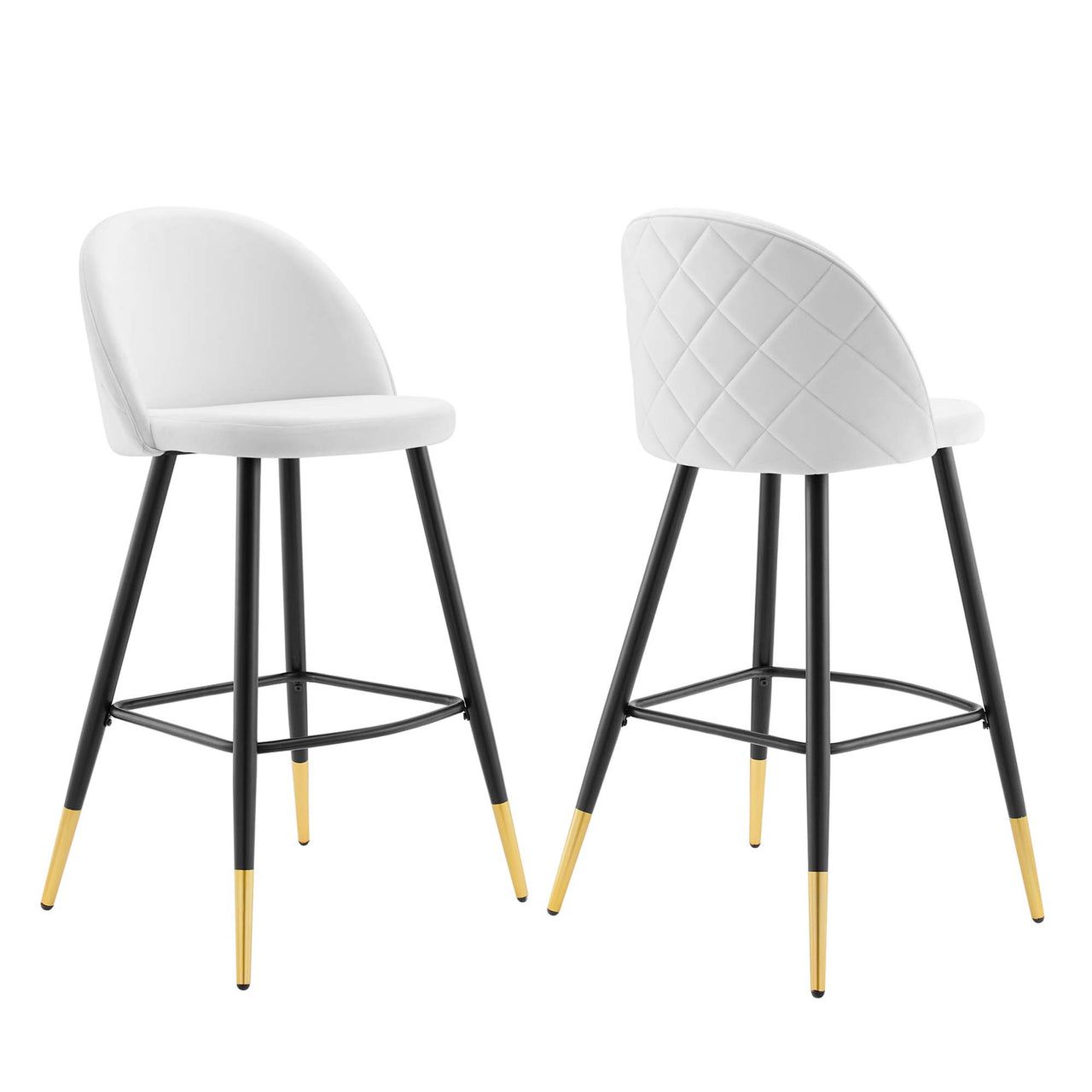 Adamantitus Upholstered Bar Stool Set of 2, White