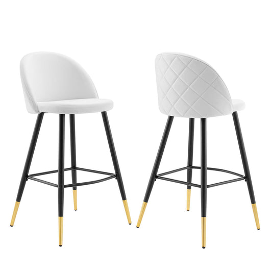 Adamantitus Upholstered Bar Stool Set of 2, White