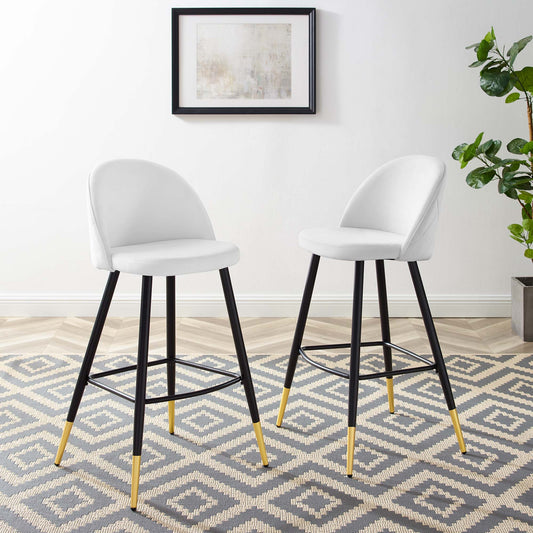 Adamantitus Upholstered Bar Stool Set of 2, White