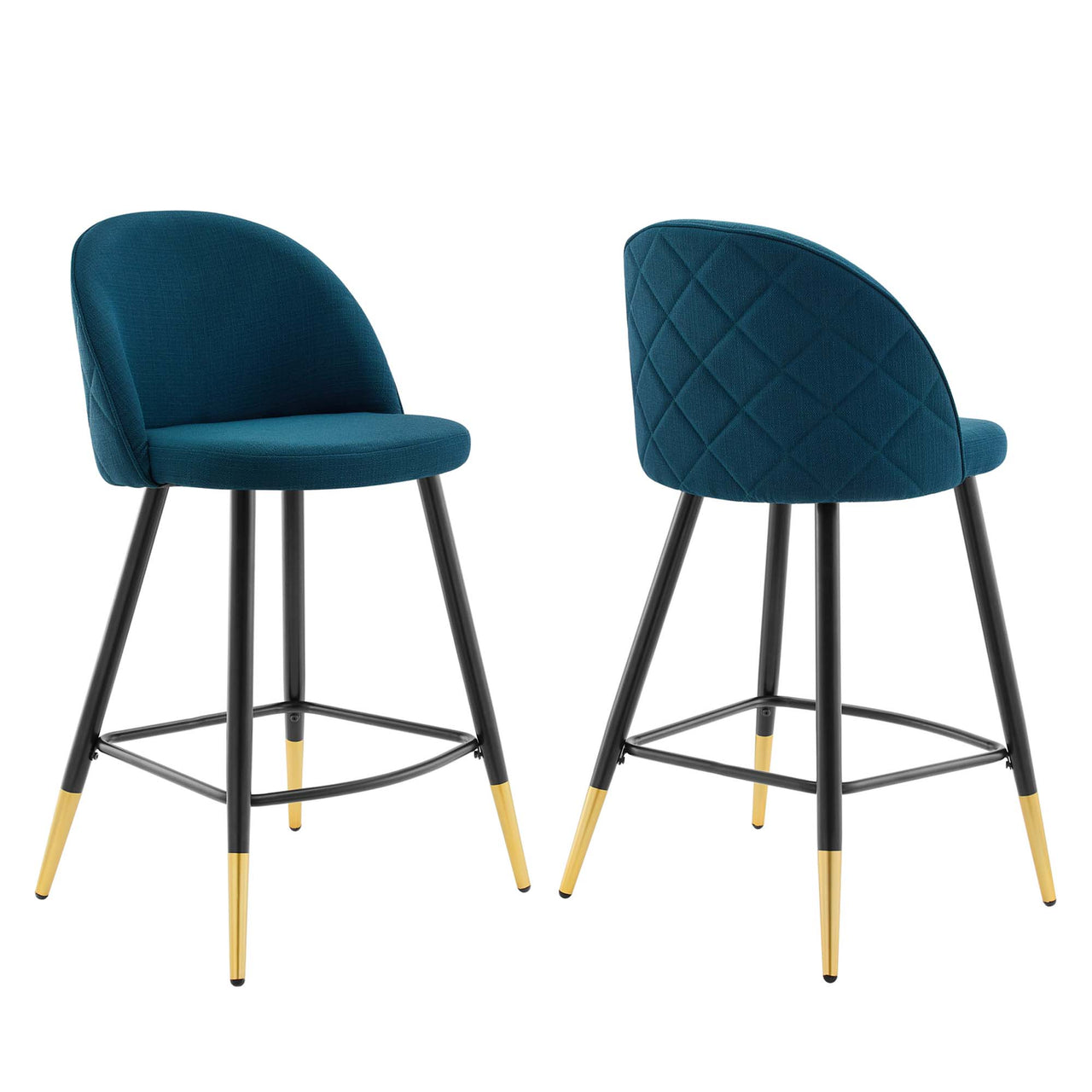 Adamantitus Woven Counter Stool Set of 2, Azure