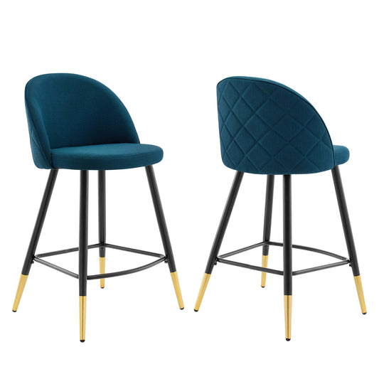 Adamantitus Woven Counter Stool Set of 2, Azure