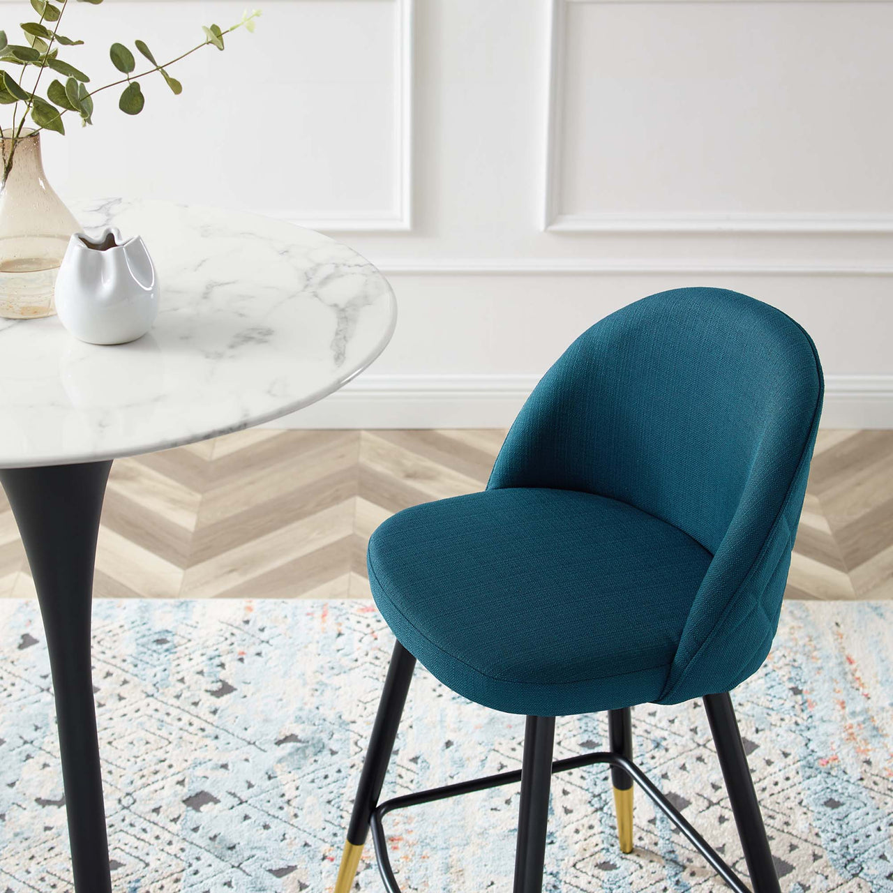 Adamantitus Woven Counter Stool Set of 2, Azure
