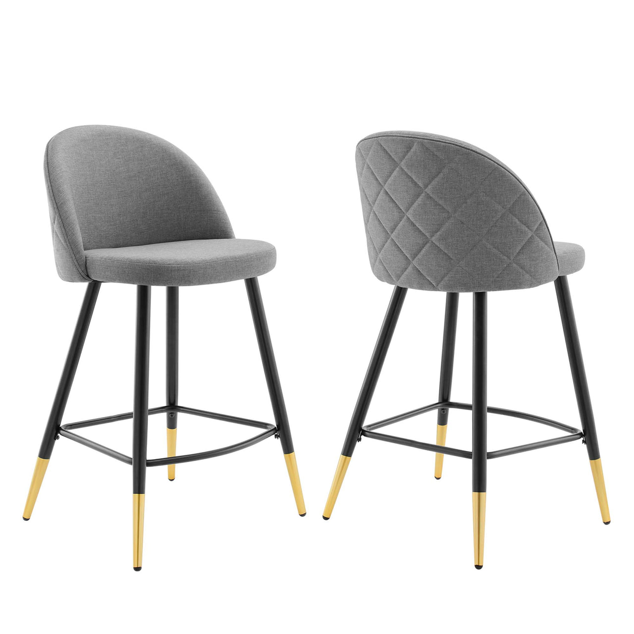 Adamantitus Woven Counter Stool Set of 2, Light Gray