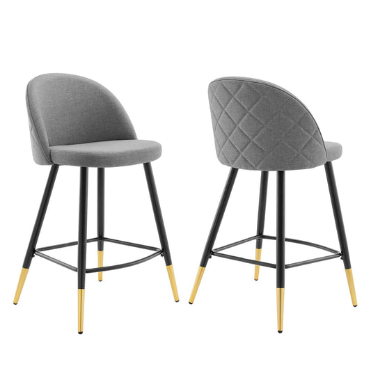 Adamantitus Woven Counter Stool Set of 2, Light Gray