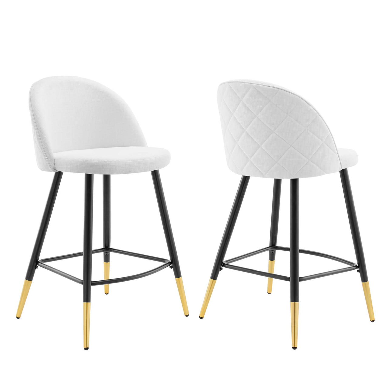 Adamantitus Woven Counter Stool Set of 2, White
