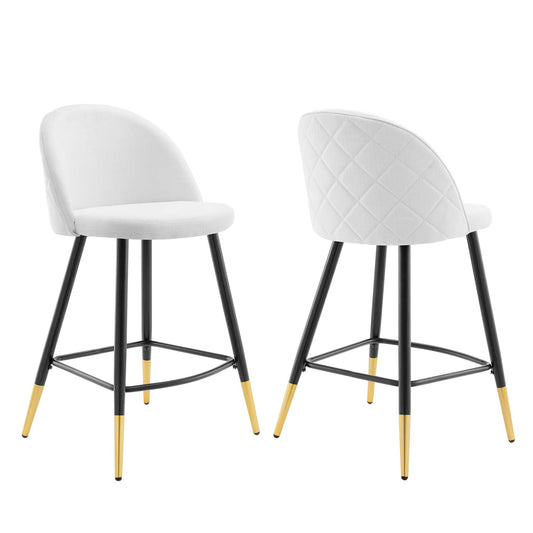 Adamantitus Woven Counter Stool Set of 2, White