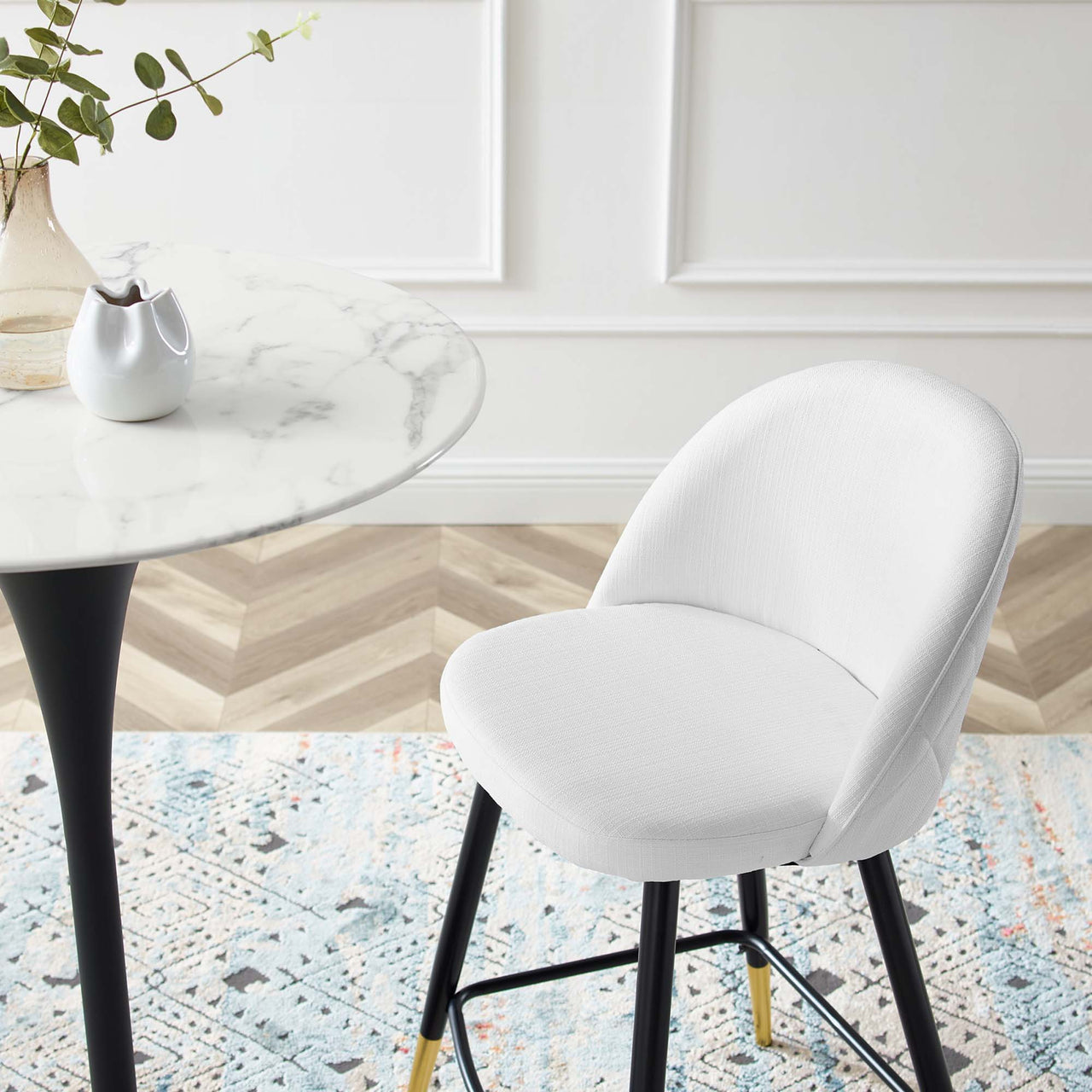 Adamantitus Woven Counter Stool Set of 2, White