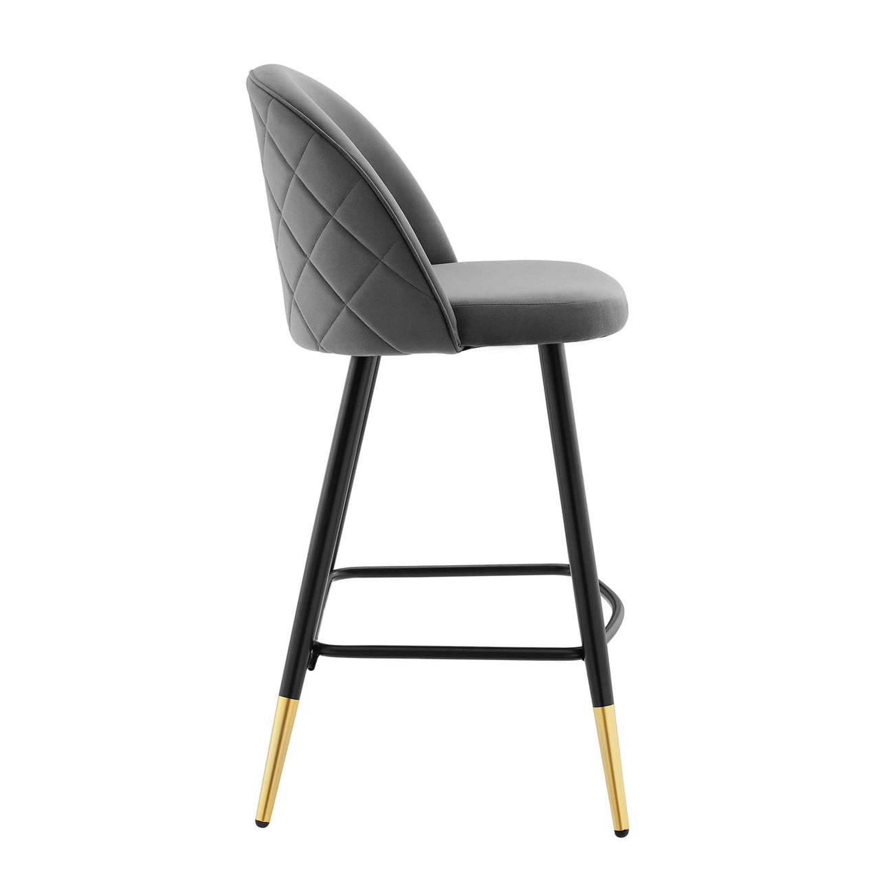 Adamantitus Upholstered Counter Stool Set of 2, Gray
