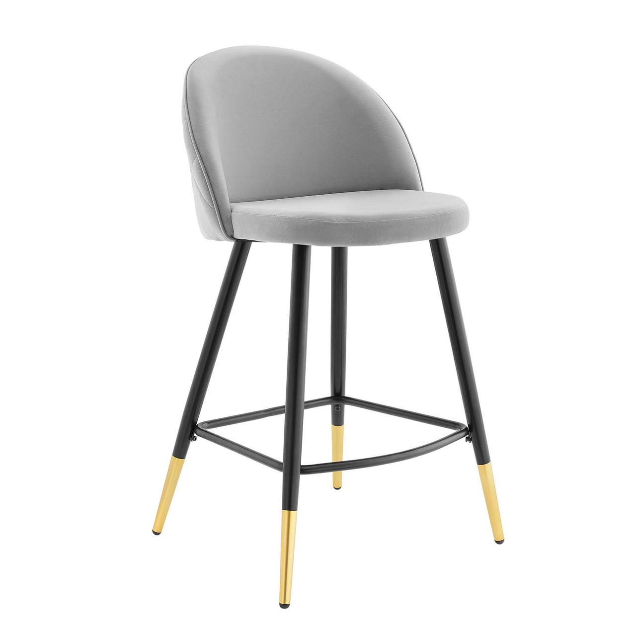 Adamantitus Upholstered Counter Stool Set of 2, Light Gray