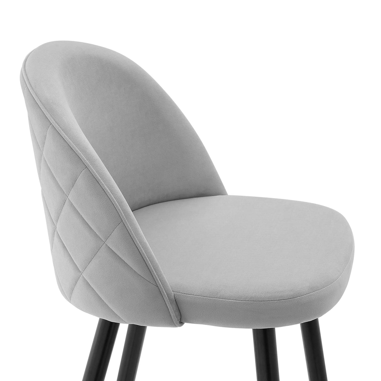 Adamantitus Upholstered Counter Stool Set of 2, Light Gray