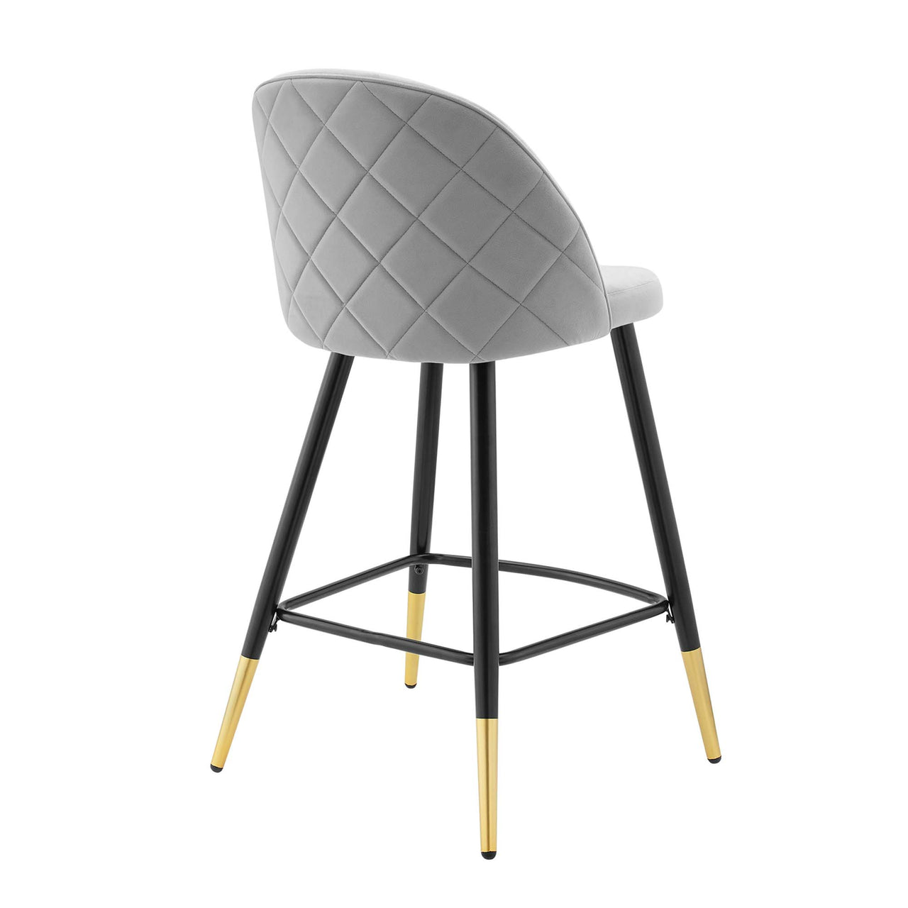 Adamantitus Upholstered Counter Stool Set of 2, Light Gray