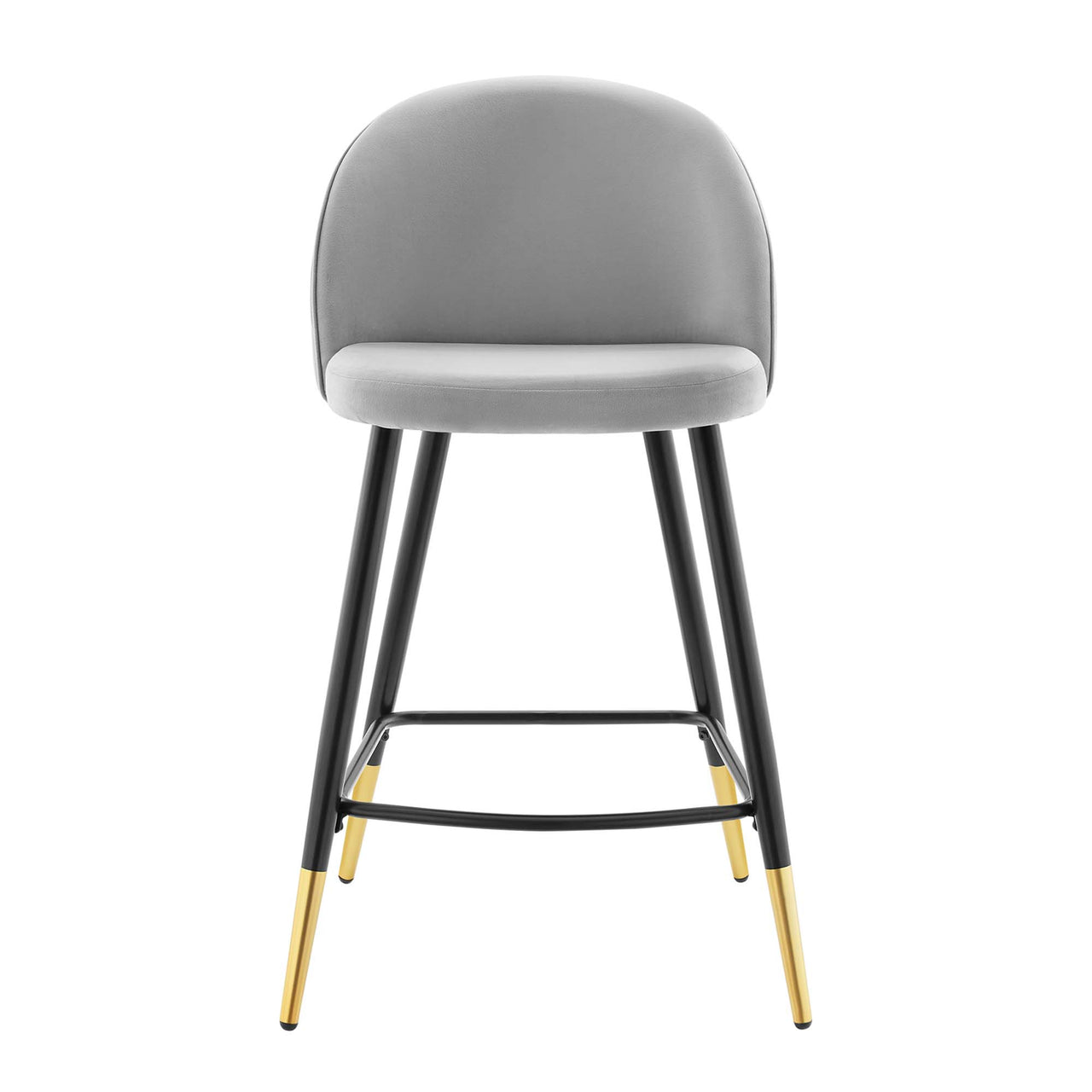 Adamantitus Upholstered Counter Stool Set of 2, Light Gray