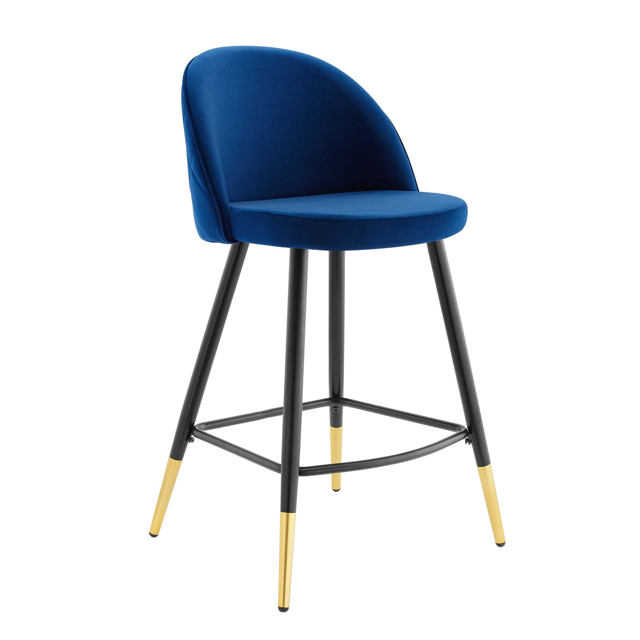 Adamantitus Upholstered Counter Stool Set of 2, Navy