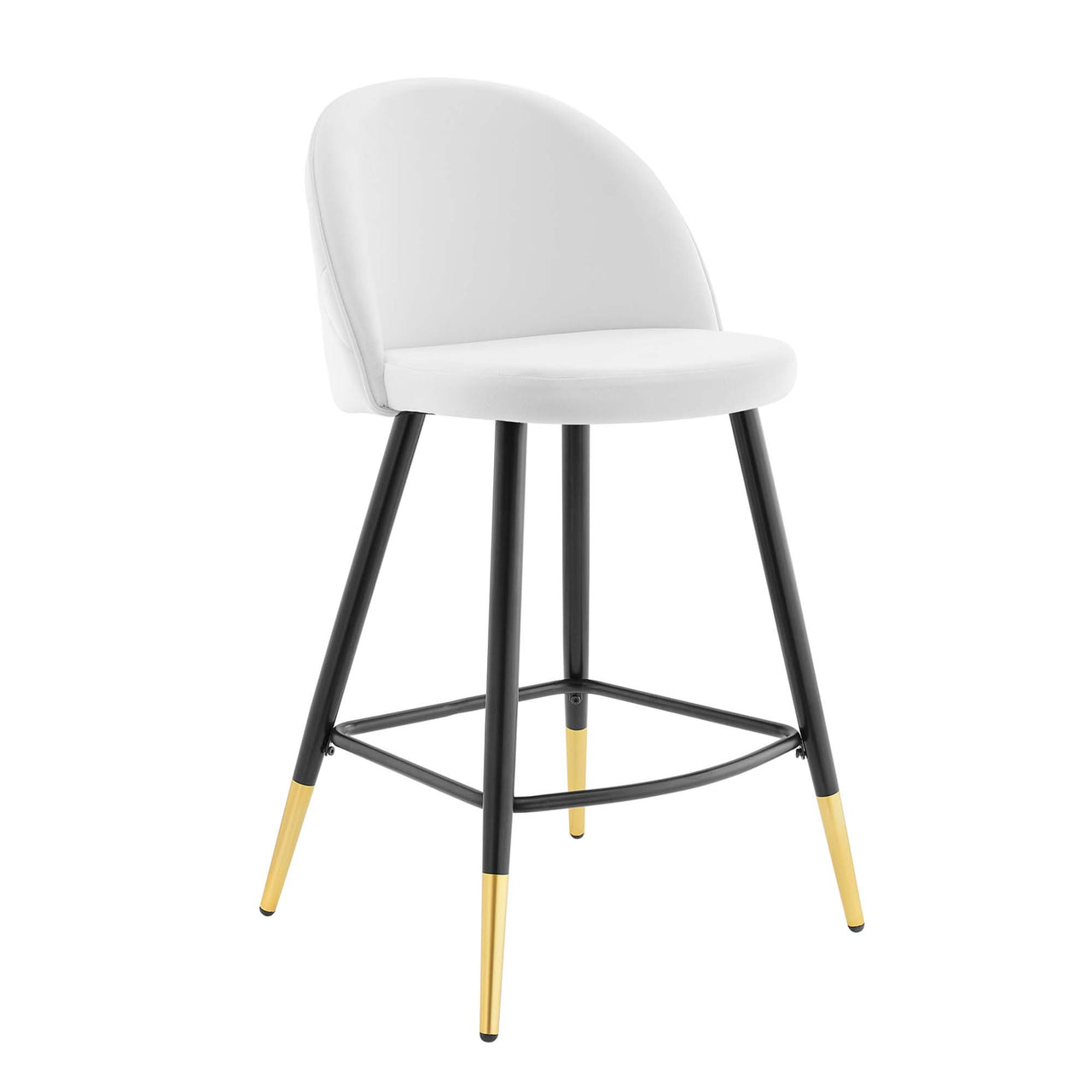 Adamantitus Upholstered Counter Stool Set of 2, White