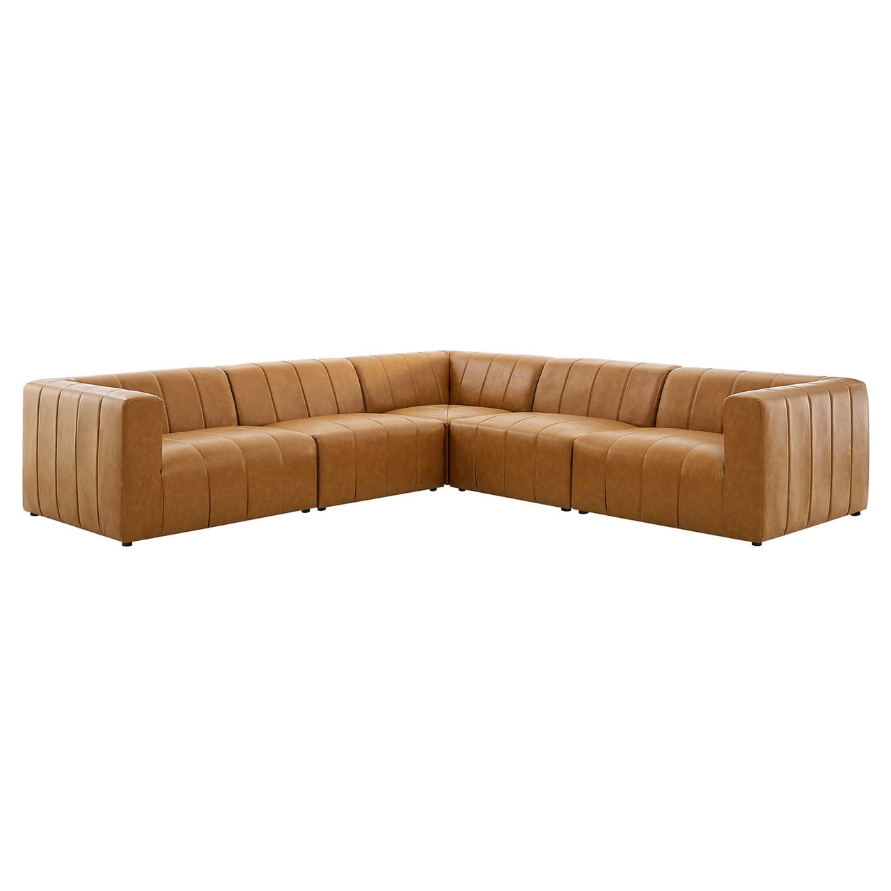 Barden 5-Piece Eco-Leather Sectional, Tan