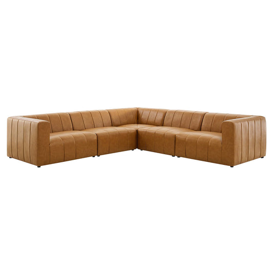 Barden 5-Piece Eco-Leather Sectional, Tan