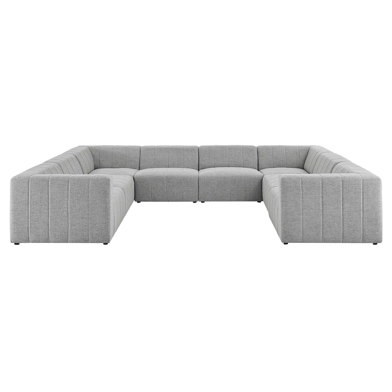 Barden 8-Piece Fabric Sectional, Light Gray