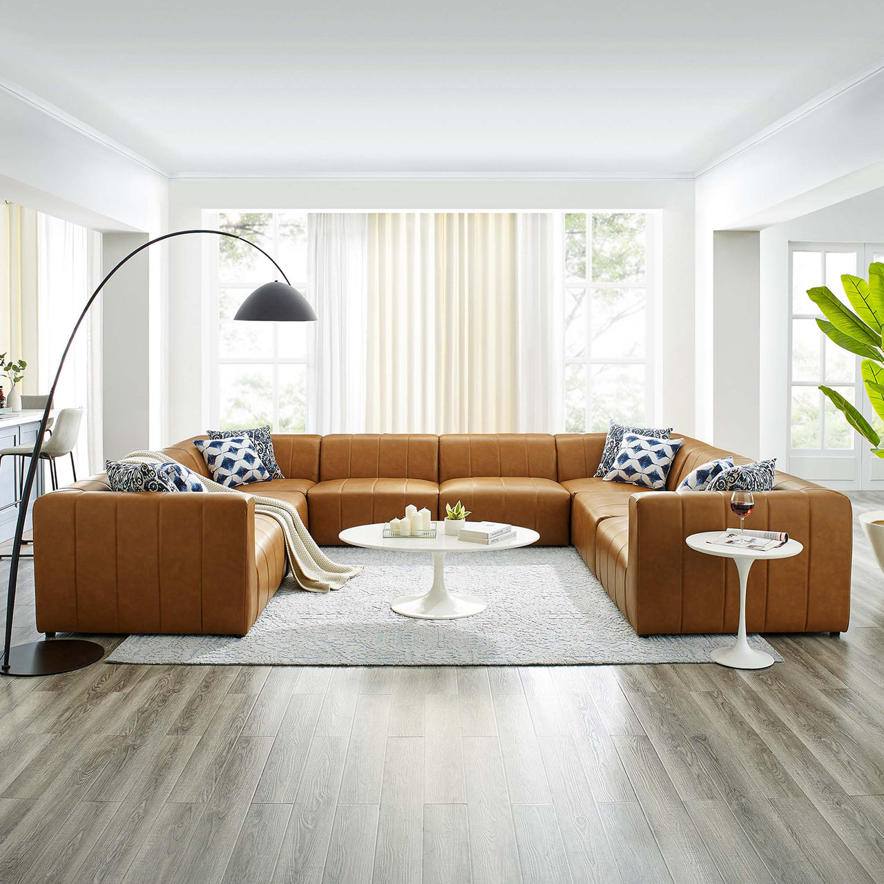 Barden 8-Piece Eco-Leather Sectional, Tan