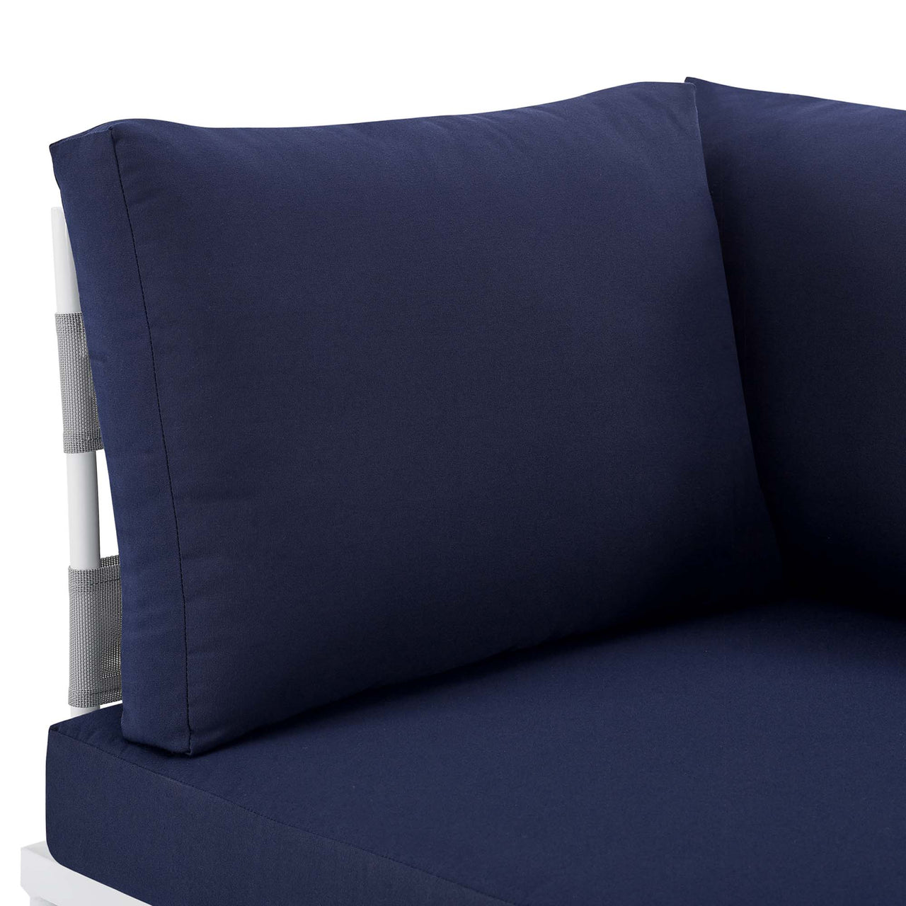 Harmonize Sunbrella® Alfresco Corner Chair | Outdoor Modular Sectional Component, Gray & Navy