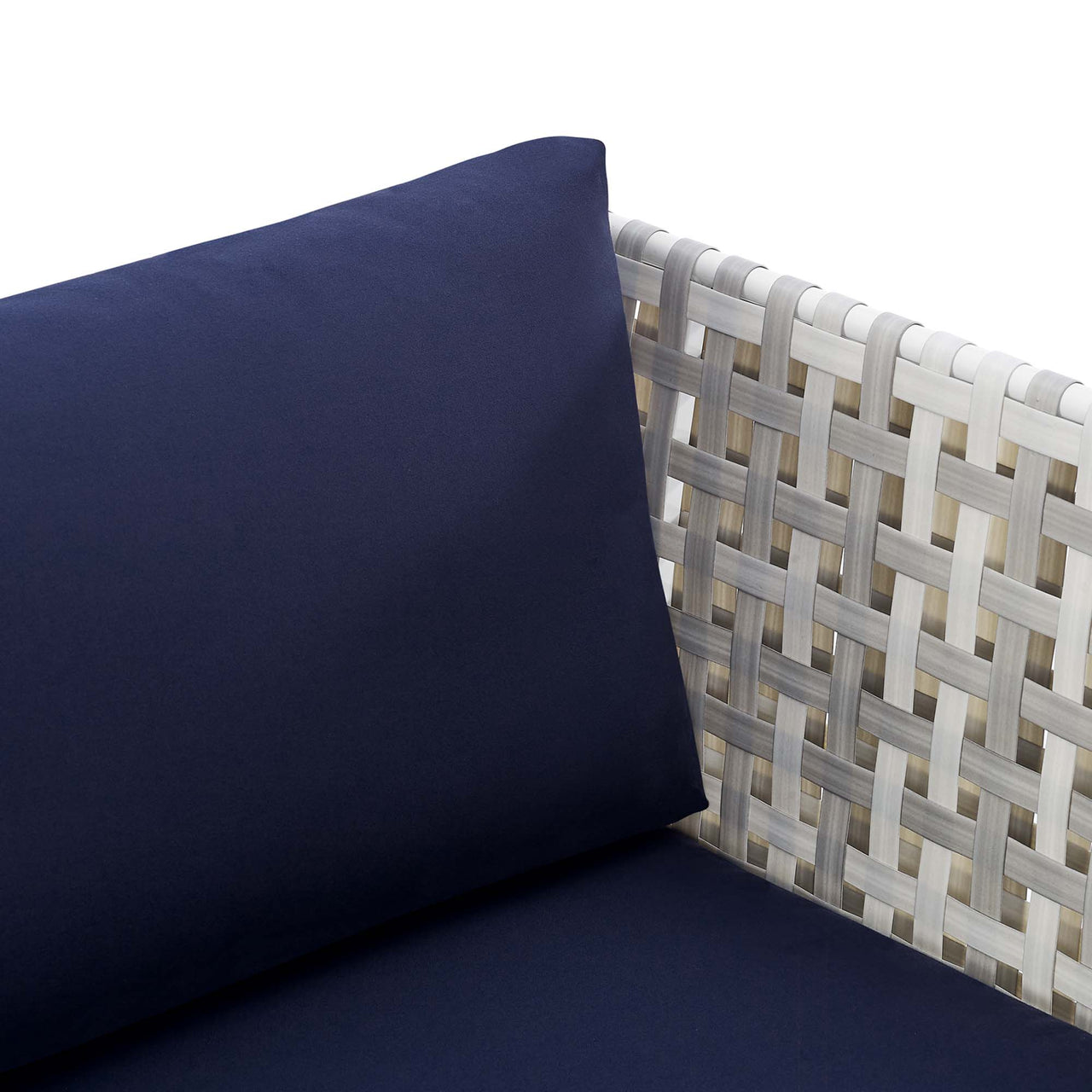 Harmonize Sunbrella® Basket Weave Alfresco Armchair, Taupe & Navy