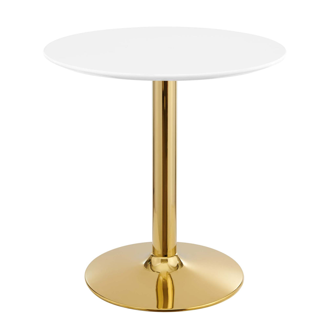 Kavrin Round Dining Table, Extra Small, Gold & White