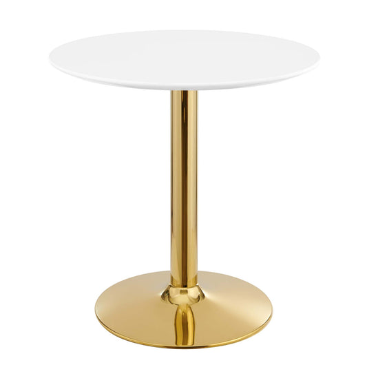 Kavrin Round Dining Table, Extra Small, Gold & White