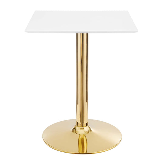 Kavrin Square Dining Table, Extra Small, Gold & White