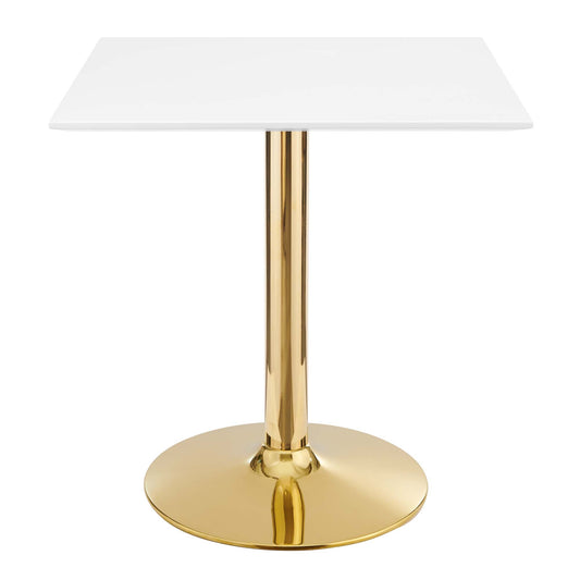 Kavrin Square Dining Table, Small, Gold & White