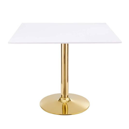 Kavrin Square Dining Table, Medium, Gold & White