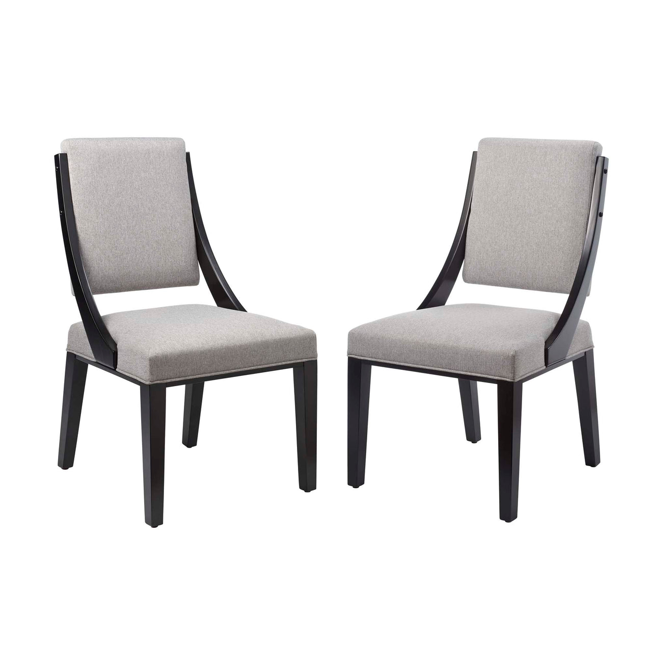Tramelle Fabric Dining Chair Set of 2, Light Gray