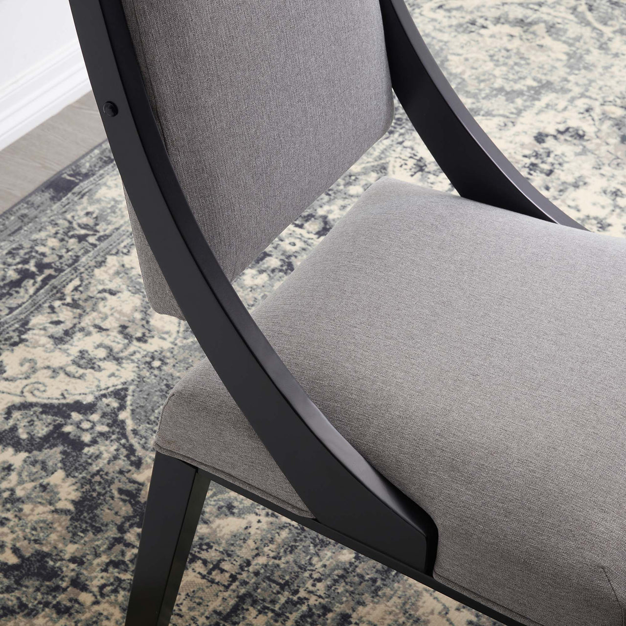 Tramelle Fabric Dining Chair Set of 2, Light Gray