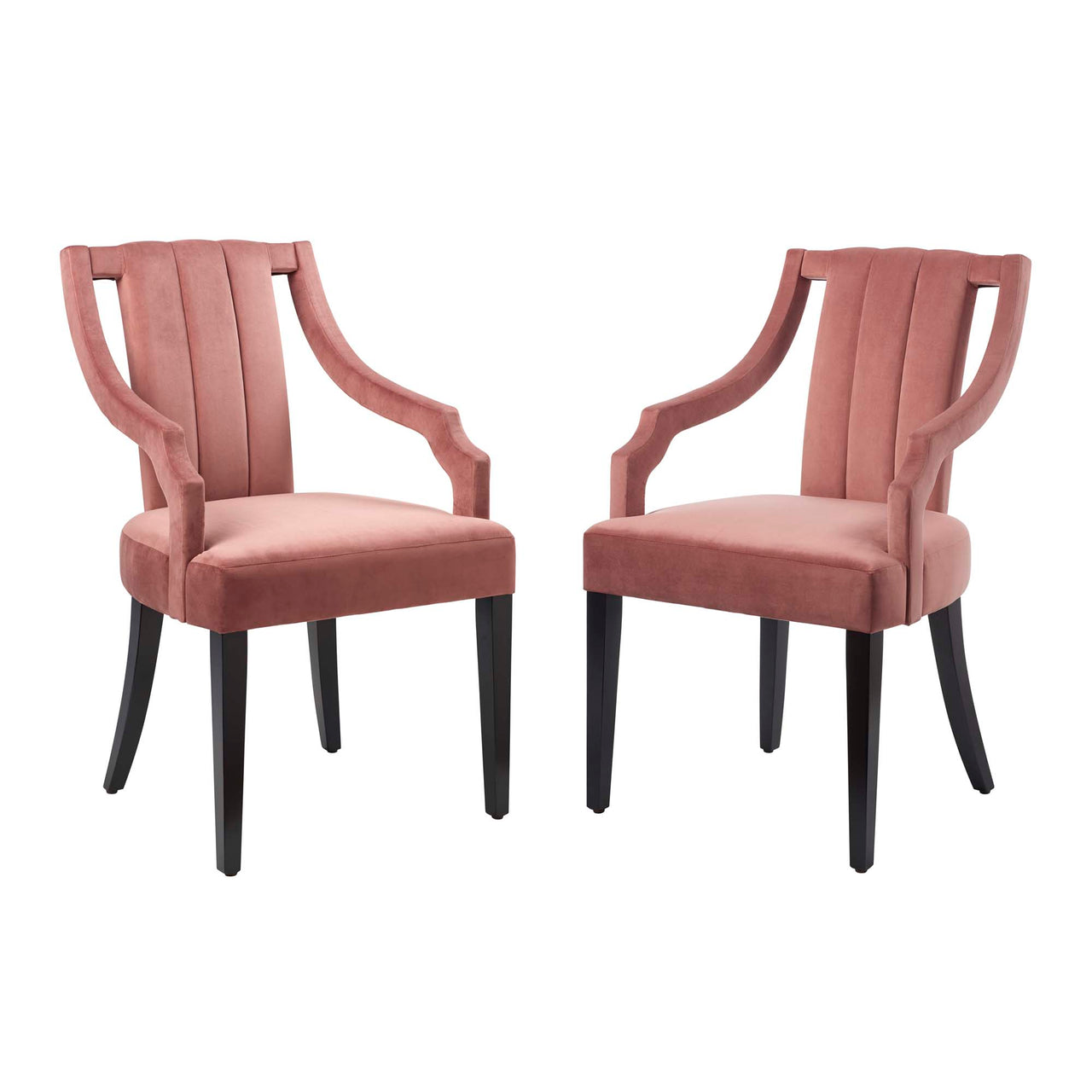 Strength Velvet Dining Chair Set of 2, Dusty Rose