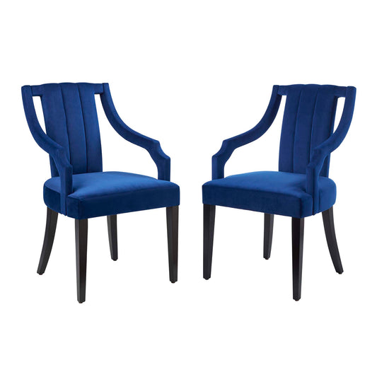 Strength Velvet Dining Chair Set of 2, Navy