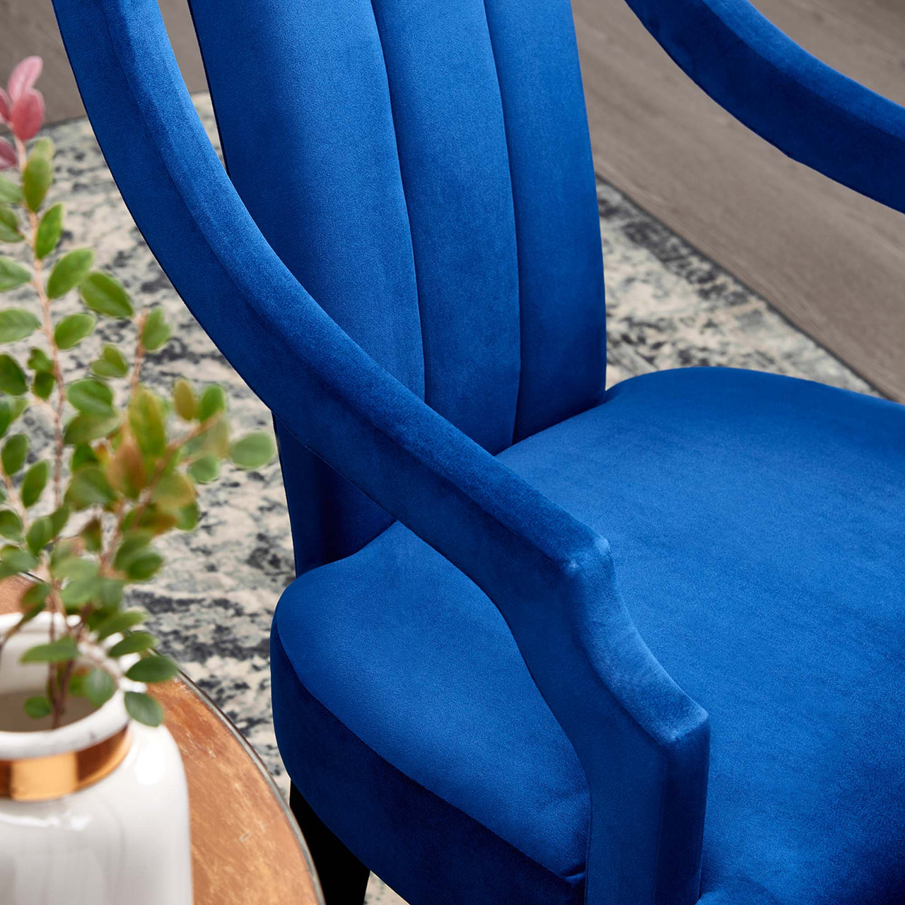 Strength Velvet Dining Chair Set of 2, Navy