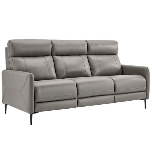 Brevane Leather Sofa, Gray