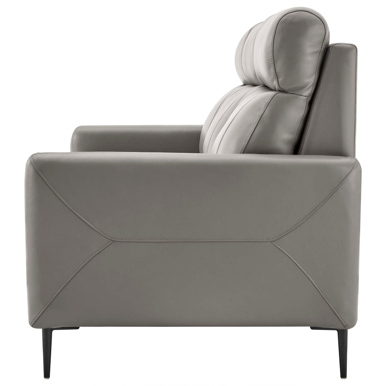 Brevane Leather Sofa, Gray