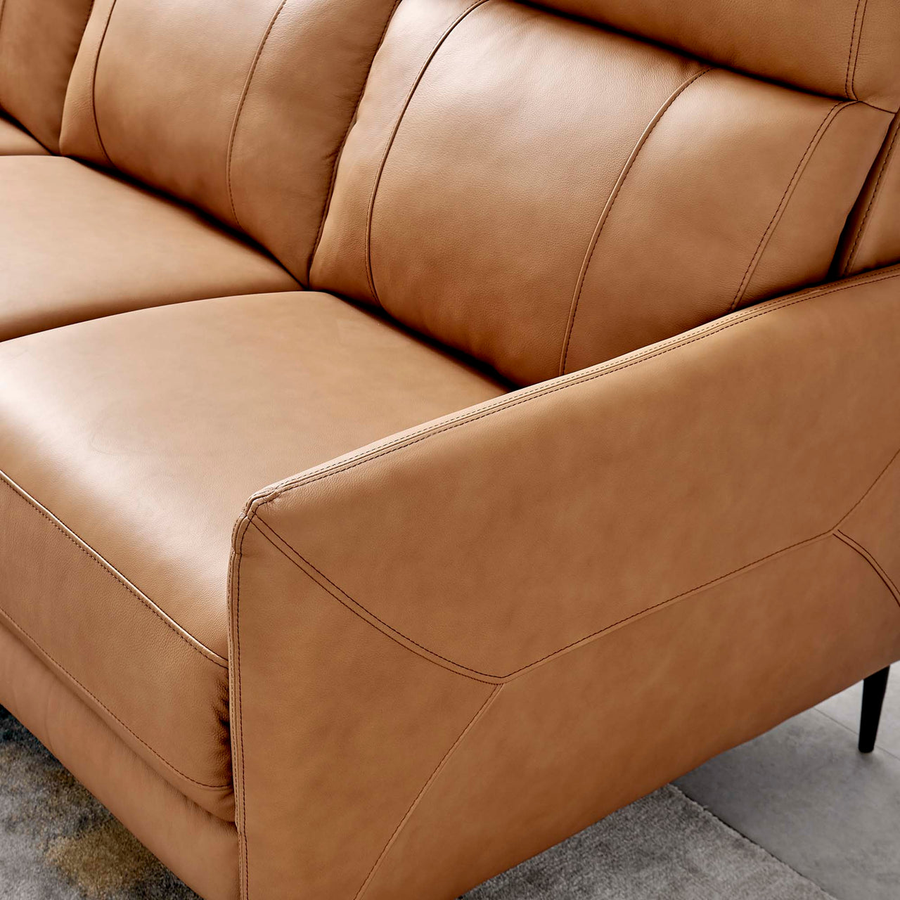Brevane Leather Sofa, Tan