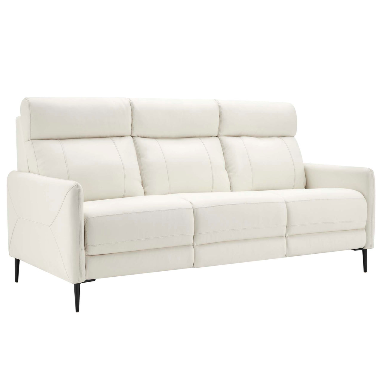 Brevane Leather Sofa, White