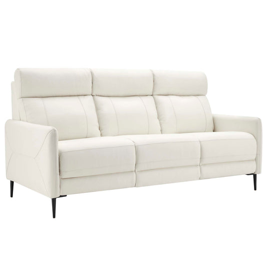 Brevane Leather Sofa, White