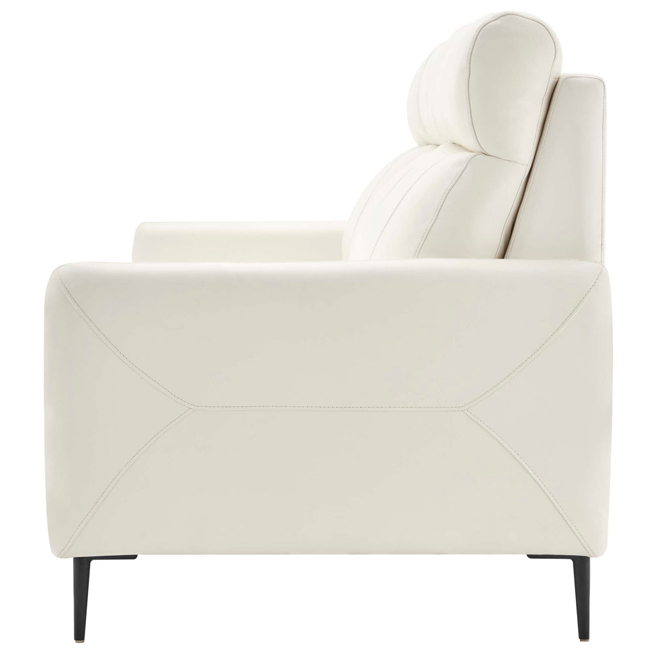 Brevane Leather Sofa, White