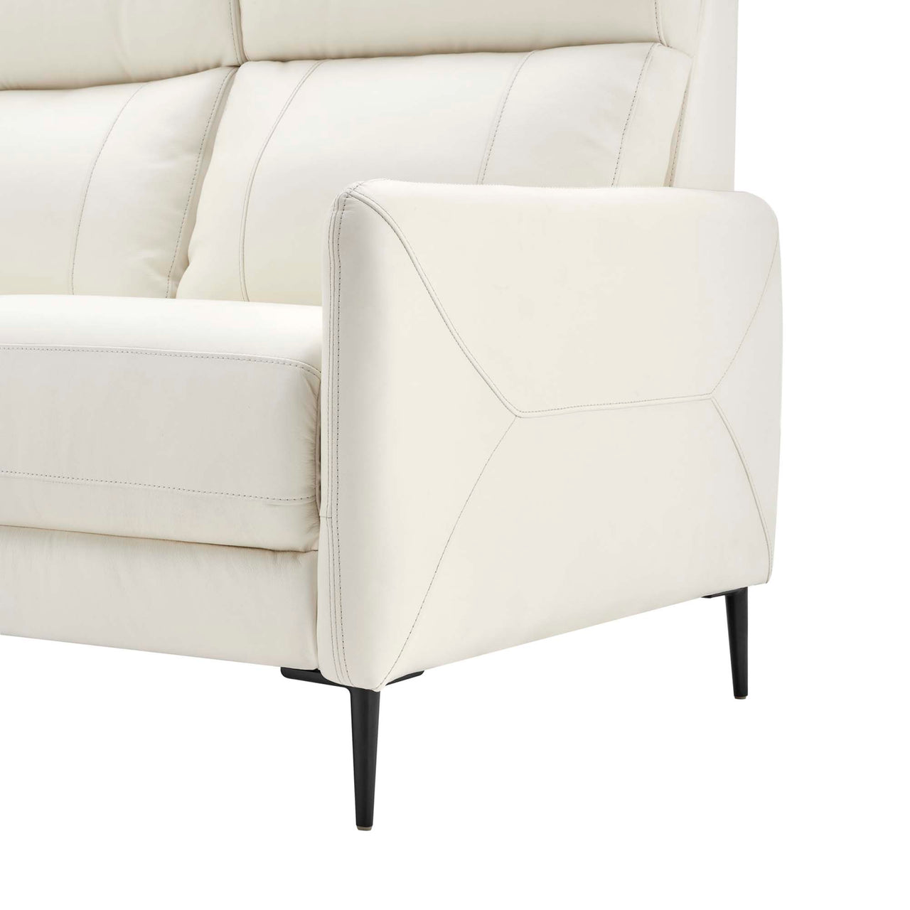 Brevane Leather Sofa, White