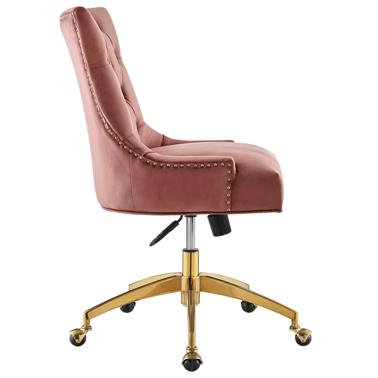 Cavell Velvet Office Chair, Gold & Dusty Rose